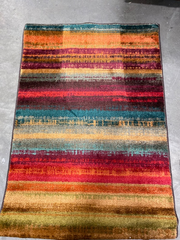 Photo 2 of Mohawk Home New Wave Boho Stripe Accent Area Rug, 2'6"x3'10", NEW