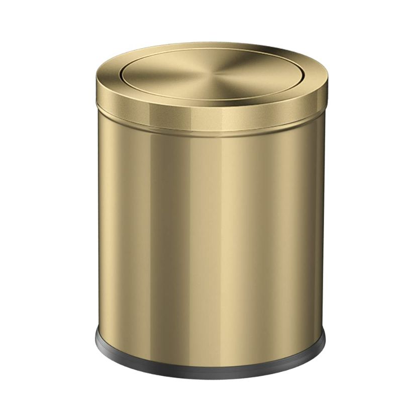 Photo 1 of Stainless Steel Trash can, Bathroom Garbage can with lidSmall Trash Can with Flipping Lid, ,Garbage cans for Kitchen?Living Room. Metallic Gold (Singer) (Gold) NEW