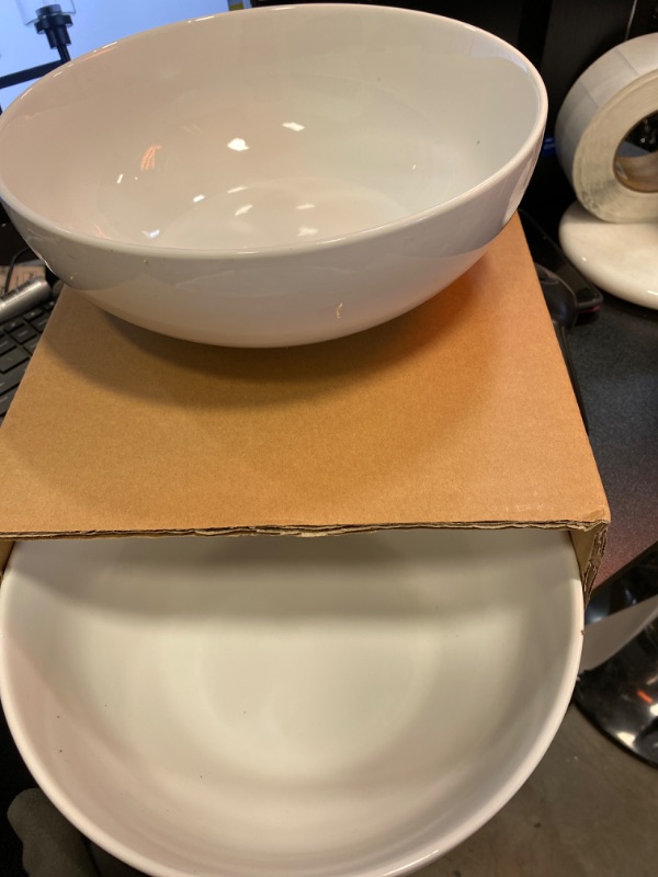 Photo 2 of Yedio Pasta Serving Bowls 90 Ounce 9.7” Large Serving Bowls, Porcelain Salad Bowls for Kitchen, Big White Soup Bowls, Oven Dishwasher Safe, Set of 2 NEW