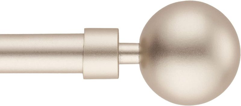 Photo 1 of Singles Curtain Rod Set with Round Finials?Adjustable 28 to 48 inch?Heavy Duty Curtain Rods for Windows? Nickel