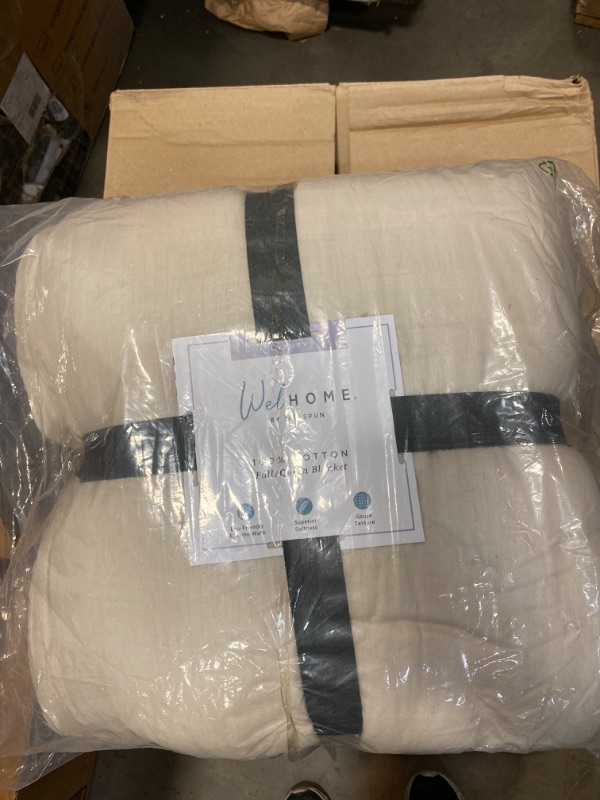 Photo 2 of Welhome Gauze 100% Cotton Bed Blanket Premium Bedspread | Winter Bedding | Soft Light-Weight Breathable | Machine Washable | Khaki