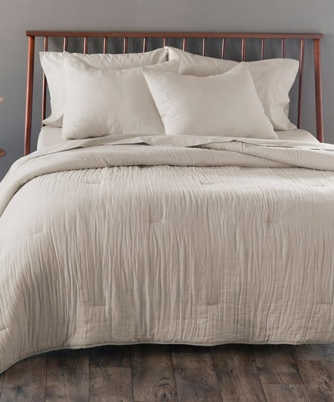 Photo 1 of Welhome Gauze 100% Cotton Bed Blanket Premium Bedspread | Winter Bedding | Soft Light-Weight Breathable | Machine Washable | Khaki