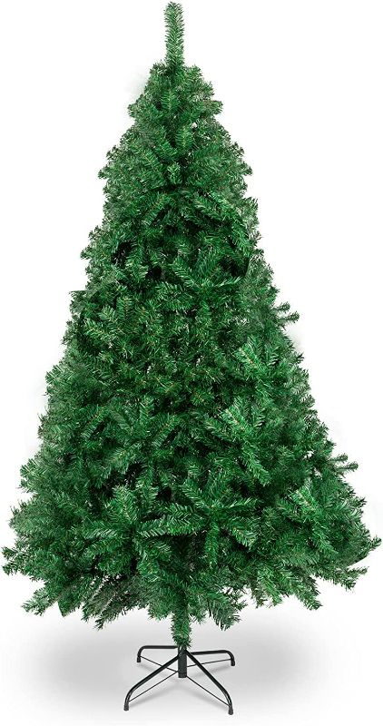 Photo 1 of eBonnlo Upgraded Full 7 Feet Unlit Artificial Full 1100 Tips Branches Christmas Pine Tree with Sturdy Metal Legs NEW 
