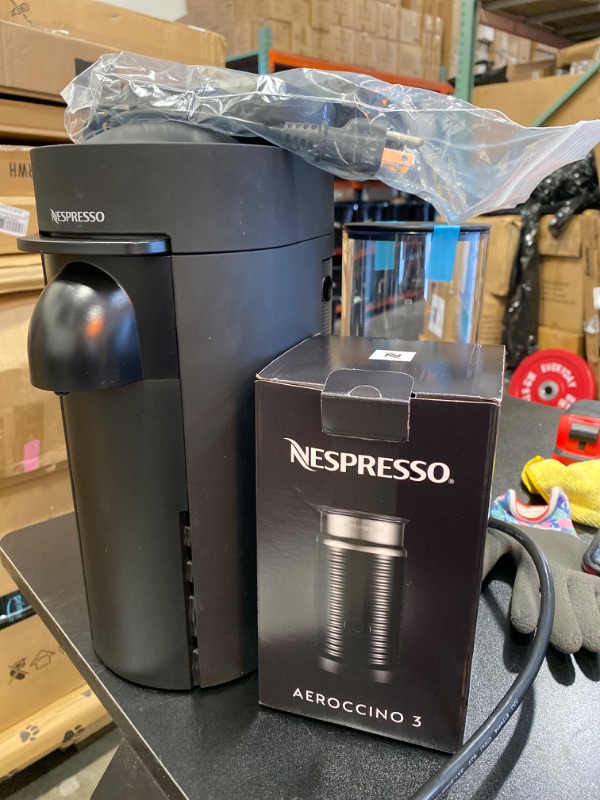 Photo 2 of Nespresso and Espresso Machine by De'Longhi with Milk Frother,  Matte Black 
