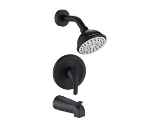 Photo 1 of BOYEL LIVING Single-Handle 4 in. Tub and Shower Faucet Set, Matte Black 