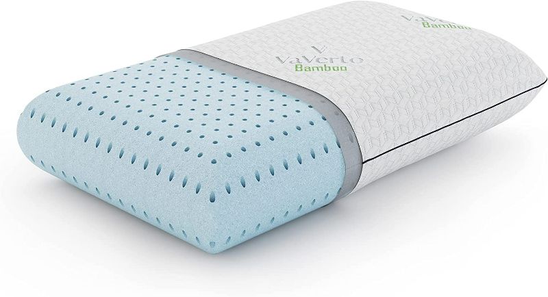 Photo 1 of Vaverto Gel Memory Foam Pillow - Queen Size - Ventilated, Premium Bed Pillow with Washable and Bamboo Pillow Cover, Cooling, Orthopedic Sleeping, Side and Back Sleepers - College Dorm Room Essentials NEW