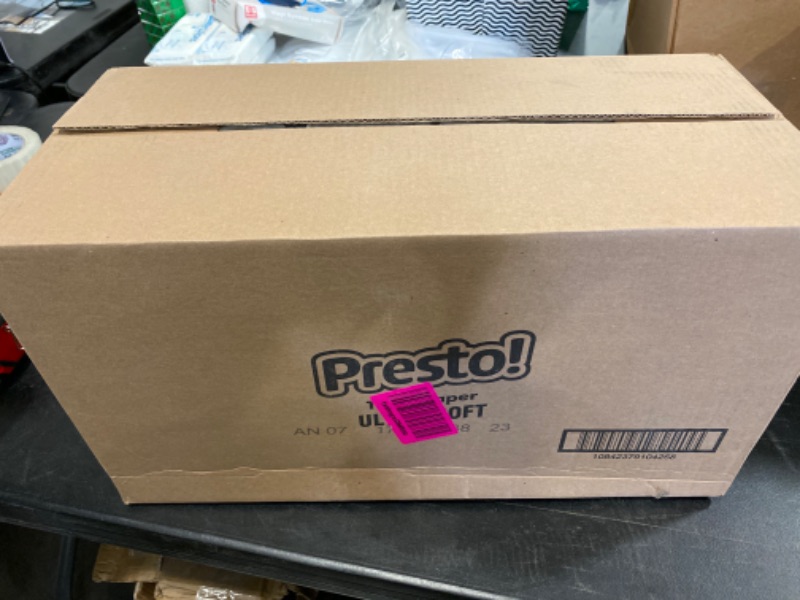 Photo 2 of Amazon Brand - Presto! Mega Roll Toilet Paper, Ultra-Soft, 6 Count (Pack of 4), 24 Family Mega Rolls = 120 regular rolls NEW 
