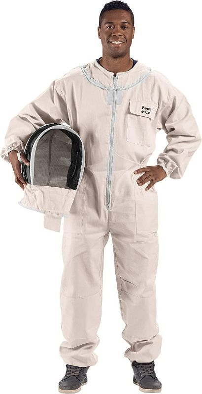 Photo 1 of Bees & Co U74 Natural Cotton Beekeeper Suit with Fencing Veil, XXL, White NEW 
