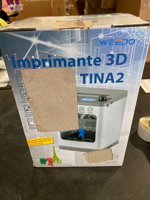 Photo 3 of WEEDO TINA2 Mini 3D Printer for Kids and Beginners, Full Auto Leveling, Fully Assembled, Removable Build Plate, Small Enclosed FDM 3D Printers for Home Use, PLA/TPU Filament Supported TINA2-BASIC  NEW 