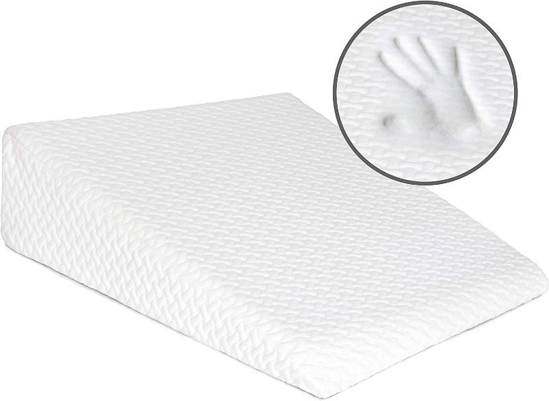 Photo 1 of Milliard Wedge Pillow for Sleeping, with Memory Foam Top, Breathable and Removable Washable Cover (7.5 in Height by 25 in Wide)
