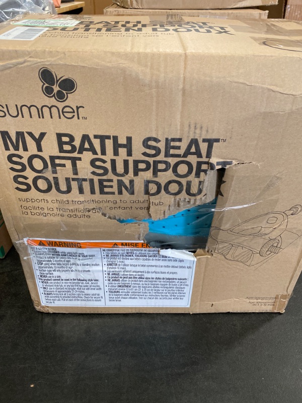 Photo 3 of Summer My Bath Seat Soft Support (Aqua ) – Contoured Bath Seat for Children Transitioning to the Adult Bathtub – Features Drain Holes, Sure & Secure Suction Cups, and Spacious Open-Side Design NEW 