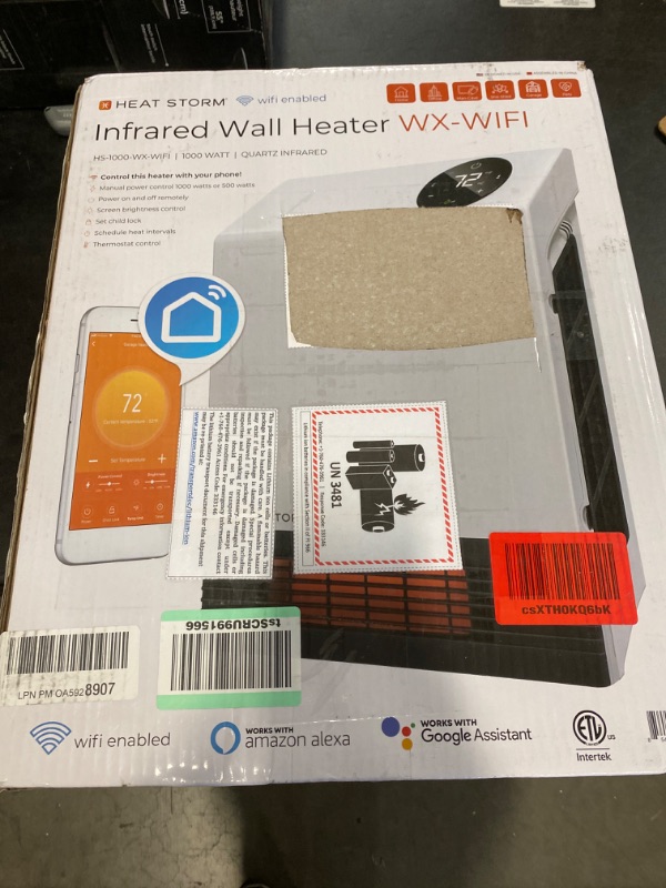 Photo 3 of Heat Storm HS-1000-WX-WIFI WiFi Infrared Wall Heater, 1000 Watt NEW