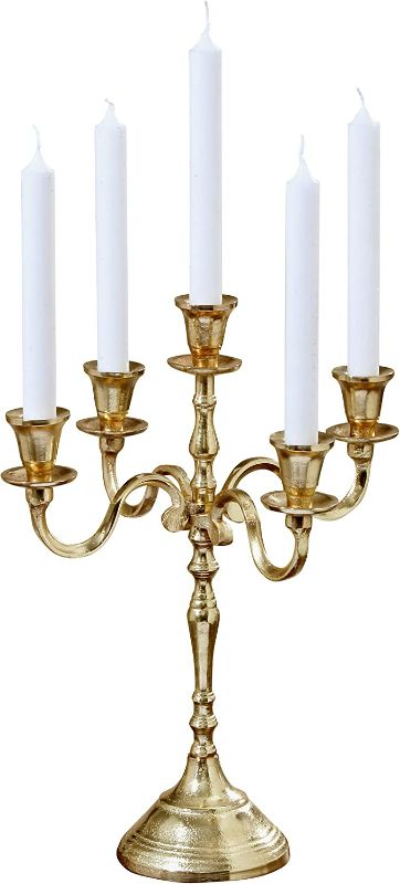 Photo 1 of 5-Candle Metal Candelabra Candle Holder Tall Candlestick Holders for Valentine Christmas Home Party Dinning Candle Stand Gold NEW