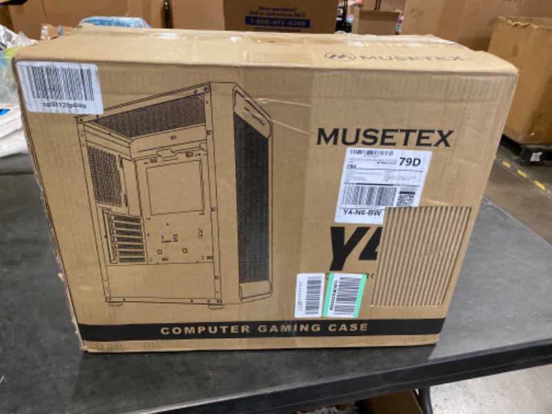 Photo 3 of MUSETEX ATX PC Case Pre-Installed 6Pcs 120mm ARGB Fans, Computer Gaming Cases with Type-C Port and USB 3.0, Mid Tower Case with Mesh Front Panel and Tempered Glass Side Door, Y4 NEW