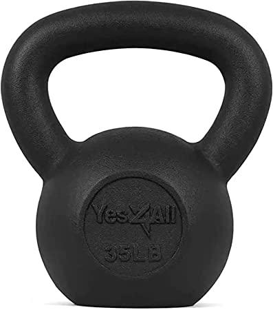 Photo 1 of Yes4All Adjustable Kettlebell Weight/Solid Cast Iron Kettlebell Weight/Cast Iron Rubber Base Weight, Strength Training Kettlebells for Full Body Workout, Weightlifting, Conditioning, Strength & Core Training 