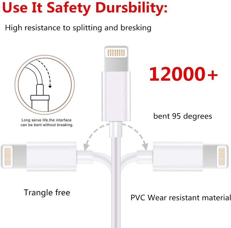 Photo 2 of iPhone Charger USB Cable 5 Pack White