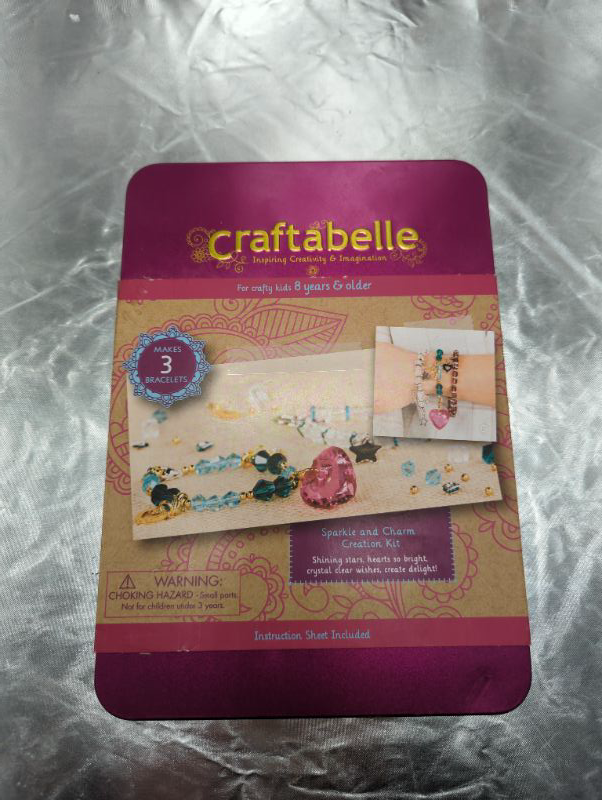 Photo 2 of Craftabelle – Sparkle and Charm Creation Kit – Bracelet Making Kit – 141pc Jewelry Set with Crystal Beads – DIY Jewelry Sets for Kids Aged 8 Years +