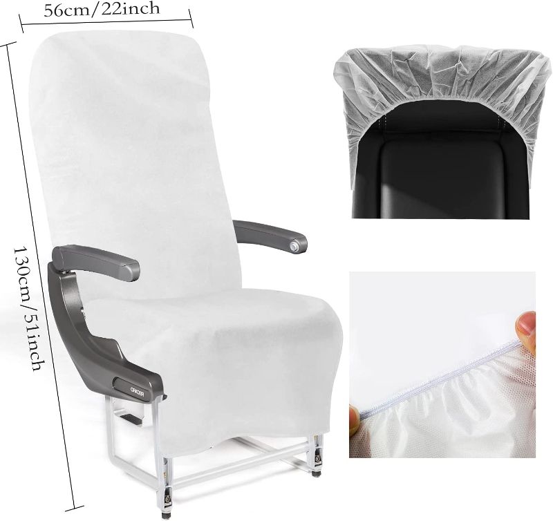 Photo 1 of Airplane Seat Covers, Rental Car, Theater Seats (2 Disposable Covers Per Package) 2 Packs