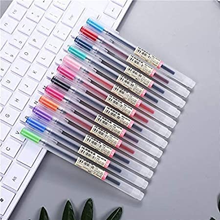Photo 3 of Japanese Style Gel Ink Pen 0.5mm Colorful Fine Ballpoint Maker Pen for Office School Stationery Supply,Pack of 12, Assorted Colors