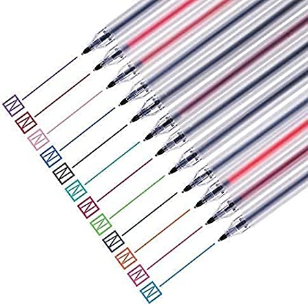 Photo 2 of Japanese Style Gel Ink Pen 0.5mm Colorful Fine Ballpoint Maker Pen for Office School Stationery Supply,Pack of 12, Assorted Colors