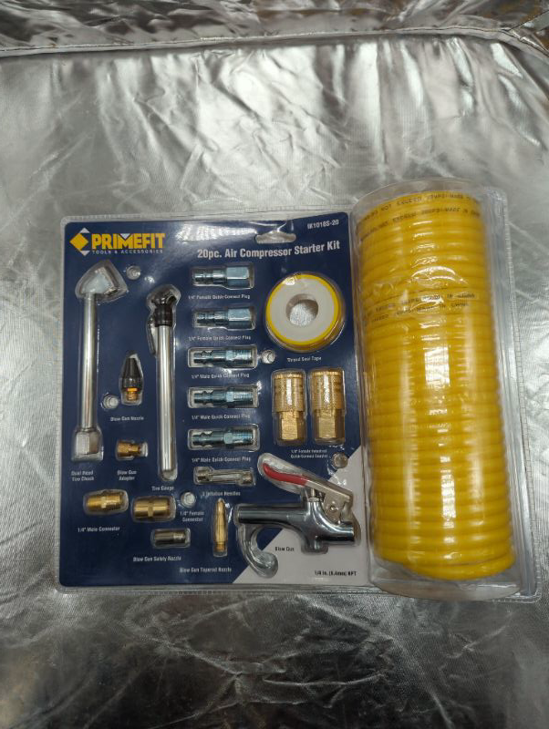 Photo 8 of Primefit Pri-6044 IK1016S-20 Deluxe Air Compressor Accessory Kit Including Recoil Airhose