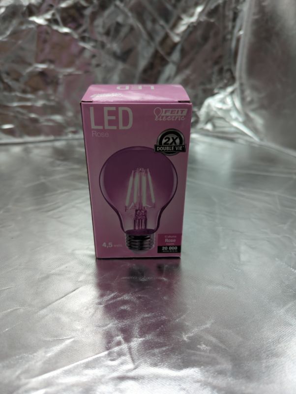 Photo 2 of FEIT Electric A-Line Filament LED Bulb, 3.6 watts, 120 volts, Pink