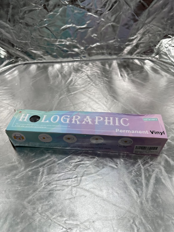Photo 5 of JANDJPACKAGING White Holographic Vinyl Permanent - 12" X 15FT White Holographic Permanent Vinyl for Cricut and Other Craft Cutters