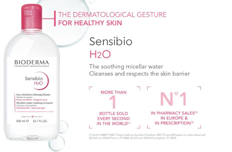 Photo 2 of Bioderma - Sensibio - H2O Micellar Water - Makeup Remover Cleanser - Face Cleanser for Sensitive Skin