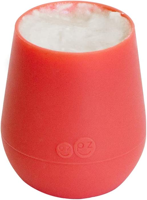 Photo 3 of zpz Tiny Cup (Coral) - 100% Silicone Training Cup for Infants - Designed by a Pediatric Feeding Specialist - 4 Months+