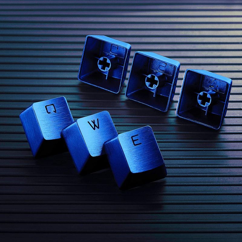 Photo 4 of Hallsen Metal Keycaps (WASDQREF+1-6) Mechanical Gaming Keyboard Keycaps for FPS & MOBA, Stainless Steel Custom 60% Keycaps Kit with Key Puller for Mechanical Keyboard Cherry Mx Switches (Blue)