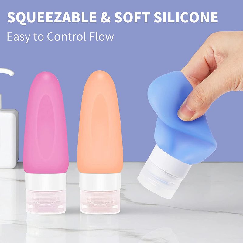 Photo 2 of POLENTAT Travel Bottles, TSA Approved Leakproof Squeeze Bottles Travel Accessories Containers for Travel Toiletries Shampoo and Conditioner (colorful)