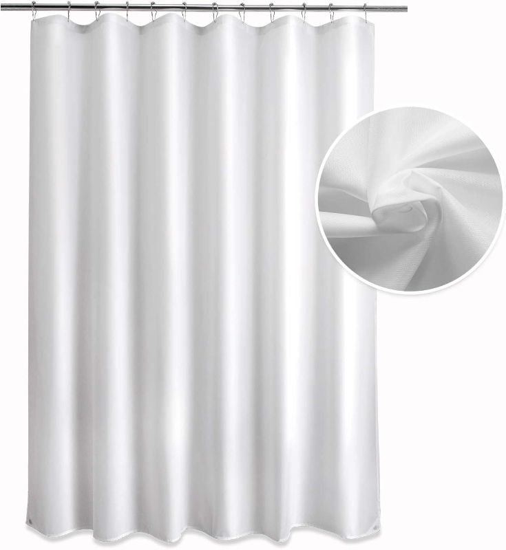 Photo 1 of Titanker Fabric Shower Curtain Liner Washable, 72 W x 72 H Inches, Snowy White Shower Liner Fabric with 2 Magnets, Waterproof Bathroom Shower Liner Soft Lightweight Polyester, Frosted