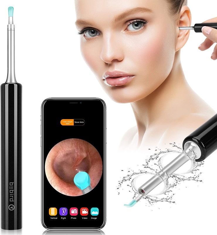 Photo 1 of Ear Wax Removal, Enjoyee Ear Cleaner Ear Wax Removal Tool, Wireless Ear Wax Removal Kit Otoscope with 1080P HD Endoscope Ear Camera for iPhone, iPad & Android, Ear Wax Removal with Camera Black