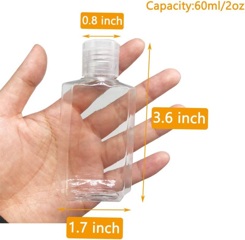 Photo 3 of 35Pcs 2oz Clear Plastic Refillable Flip-Top Bottles, Empty Mini Travel Bottles for Outdoor, Portable Reusable Containers with Lids for Shampoo, Lotion, Cream