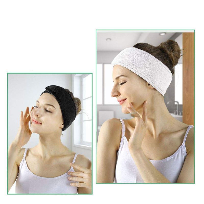 Photo 3 of 10PCS Women Headbands Makeup Headbands Adjustable Spa Facial Headbands Wrap Terry Cloth Headbands Stretch Towel for Bath, Makeup and Sport
