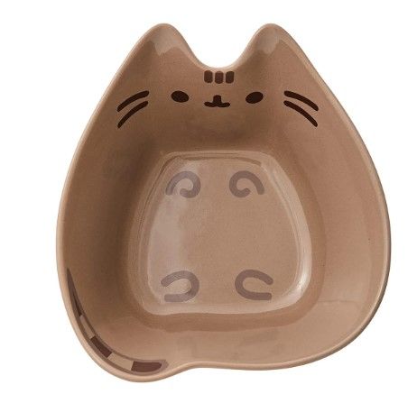 Photo 2 of PUSHEEN SHAPED STONEWARE BOWL WITH CHOPSTICKS 3.5 in H x 6 in W x 6.5 in L
