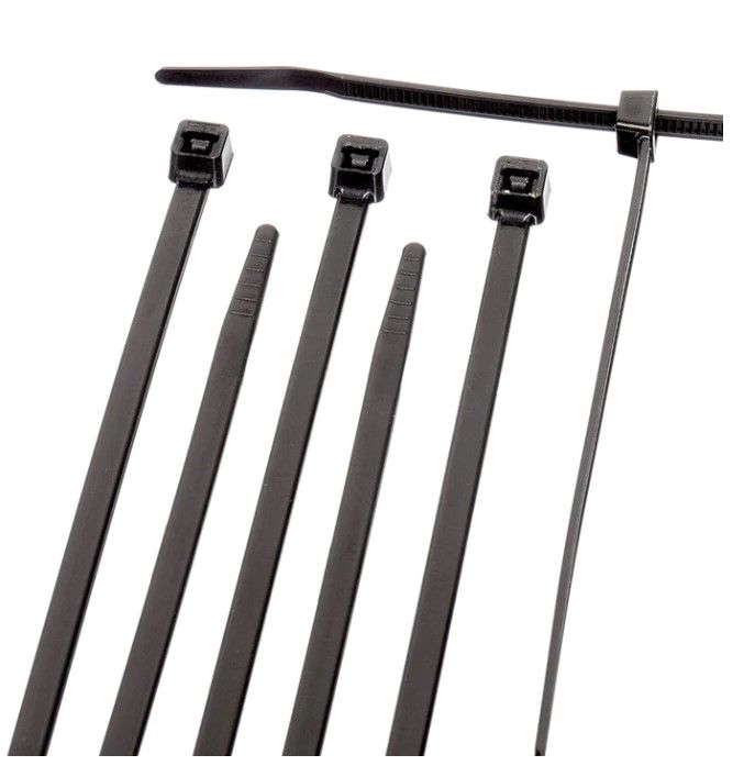 Photo 1 of 14 inch Black Nylon Zip Ties - Strong Zip Tie, Wire Ties - Indoor and Outdoor Rated - No Tools Needed , Zip Ties (Wire Ties, Cable Ties), 100 Pack - Black - 14"