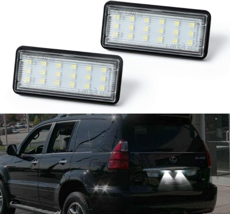 Photo 4 of Gempro License Plate Light, 2Pack LED License Plate Lamp Assembly Replacement For Lexus GX470 LX470 LX570 Toyota Land Cruiser Cygnus 100-Series