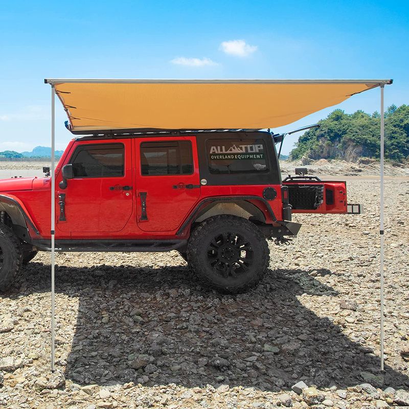 Photo 6 of ALL-TOP Vehicle Awning 6.6'x8.2' Rooftop Pull-Out Retractable 4x4 Weather-Proof UV50+ Side Awning for Jeep/SUV/Truck/Van