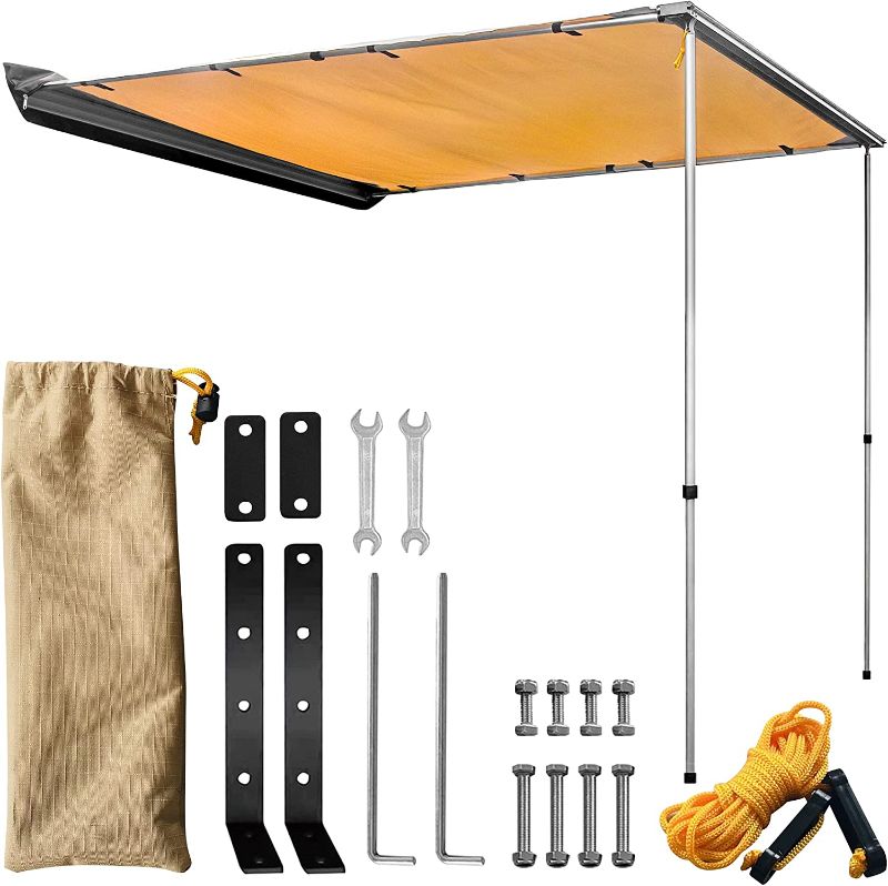 Photo 3 of ALL-TOP Vehicle Awning 6.6'x8.2' Rooftop Pull-Out Retractable 4x4 Weather-Proof UV50+ Side Awning for Jeep/SUV/Truck/Van