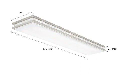 Photo 3 of Lithonia Lighting Brushed Nickel Linear Saturn LED Flush Mount