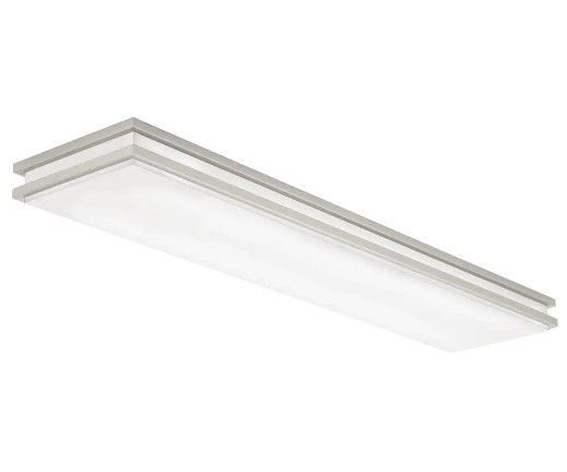 Photo 1 of Lithonia Lighting Brushed Nickel Linear Saturn LED Flush Mount