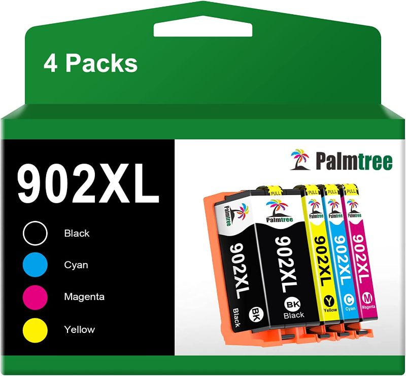 Photo 1 of Palmtree Remanufactured Ink Cartridge Replacement for HP 902XL 902 XL Ink Cartridge High Yield Combo Pack to use with HP Officejet Pro 6978 6968 6970 6958 6962 6975 6960 6954 Printers (4-Packs)
