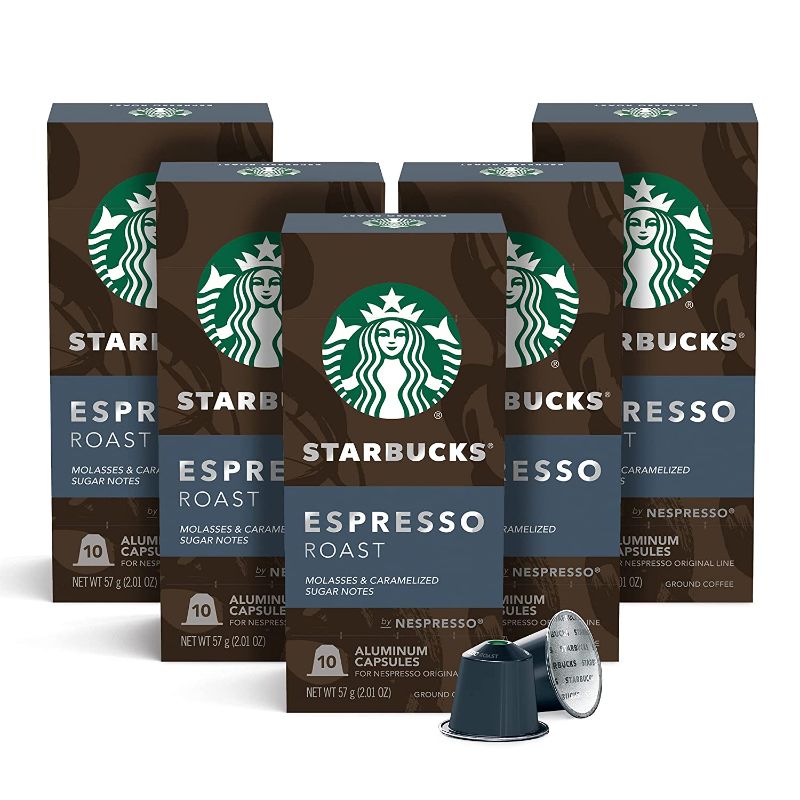 Photo 1 of Starbucks by Nespresso Dark Roast Espresso (50-count single serve capsules, compatible with Nespresso Original Line System)
