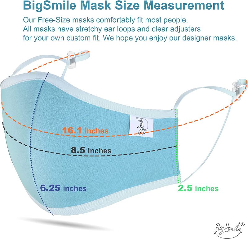 Photo 2 of BigSmile 5 Cloth Face Masks for Women Washable Reusable Breathable Adjustable
