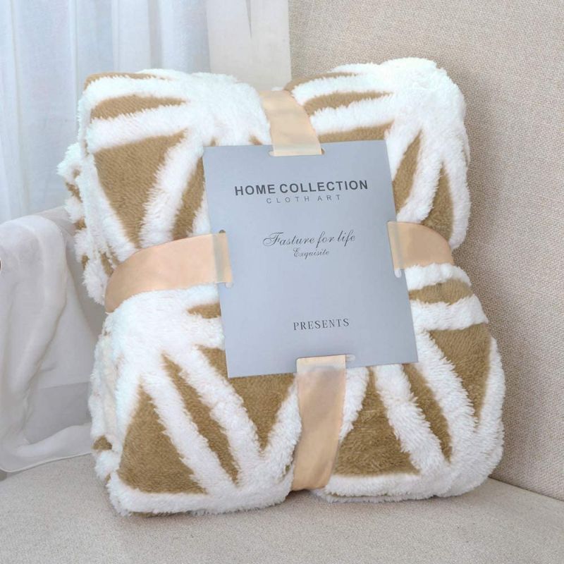 Photo 1 of LOMAO Sherpa Fleece Blanket Fuzzy Soft Throw Blanket Dual Sided Blanket for Couch Sofa Bed (Khaki, 51"x63")
