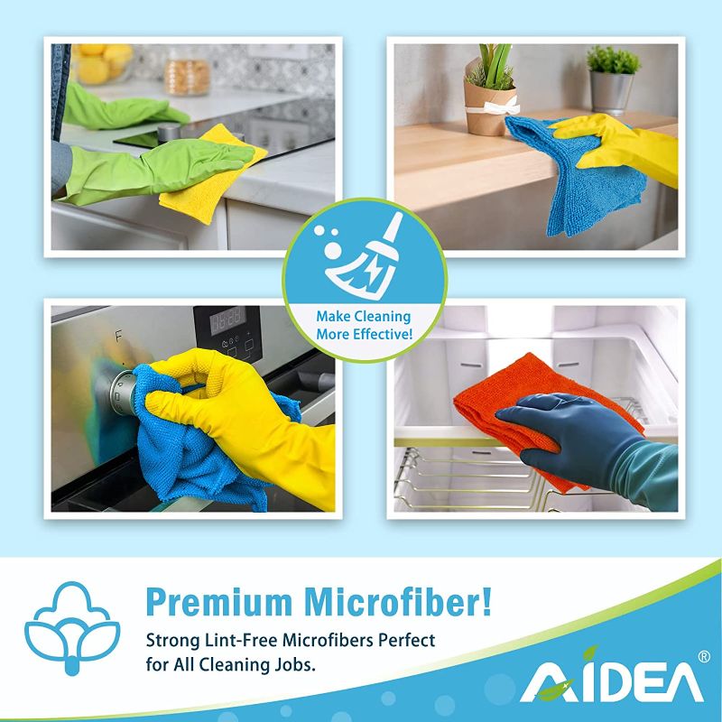 Photo 3 of AIDEA Microfiber Cleaning Cloths-50PK, All-Purpose Softer Highly Absorbent, Lint Free - Streak Free Wash Cloth for House, Kitchen, Car, Window, Gifts(12in.x 12in.)
