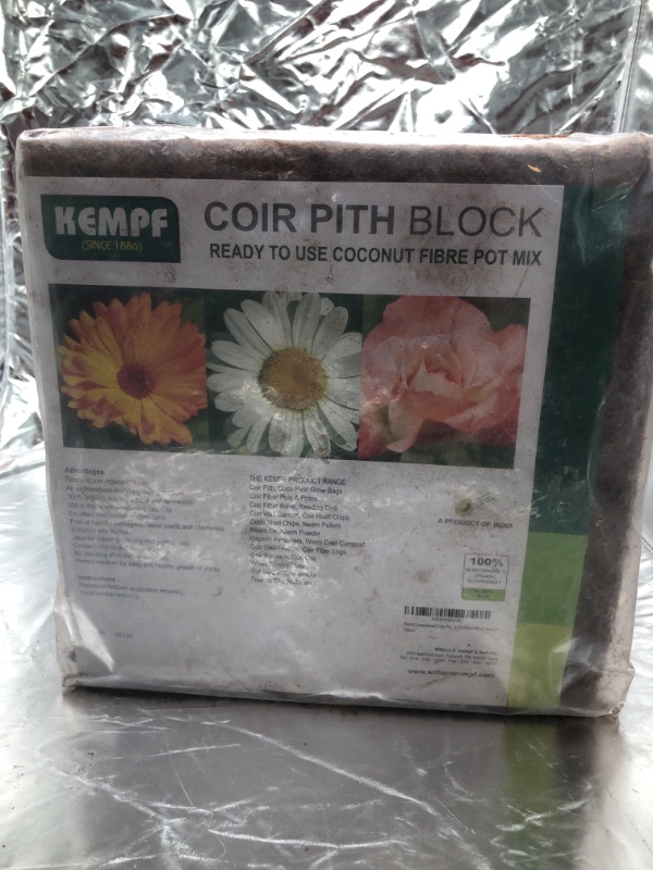 Photo 3 of Kempf Compressed Coco Coir Pith Block, 10 Pound Block, Natural Potting Mix, Expands to 18 Gallons
