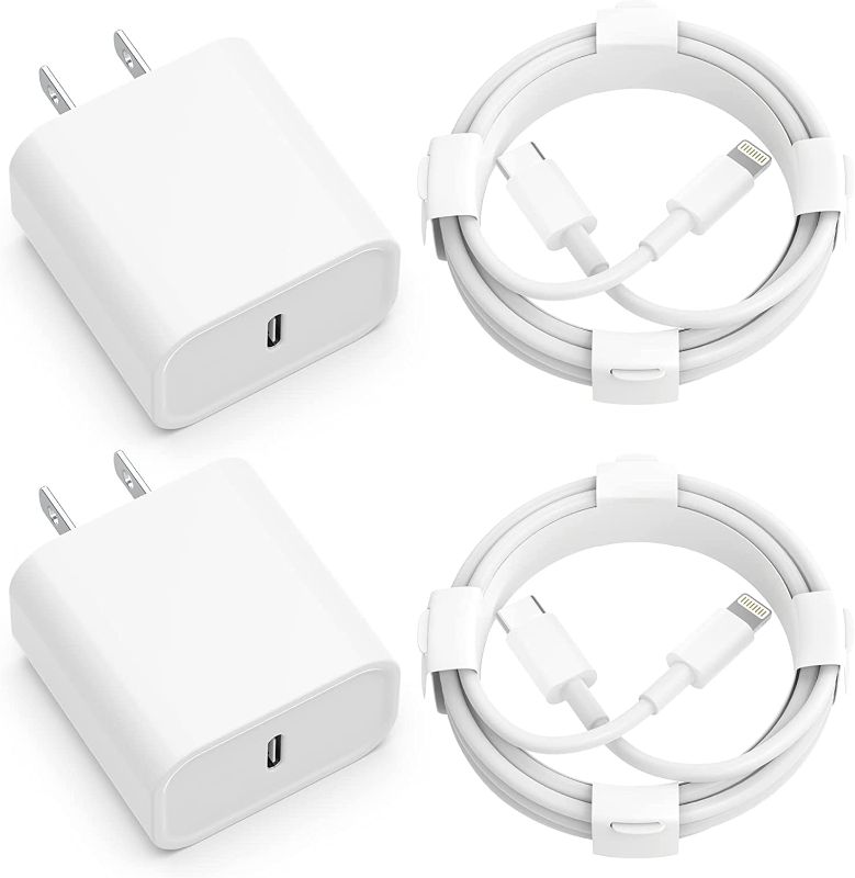 Photo 1 of iPhone 14 13 12 Fast Charger?Apple MFi Certified? 20W PD USB C Wall Charger 2-Pack 6FT Cable Fasting Charging Adapter Compatible with iPhone 14 Pro Max/13 Pro Max/12 Pro Max/11 Pro Max/XS Max/XS/XR/X.

