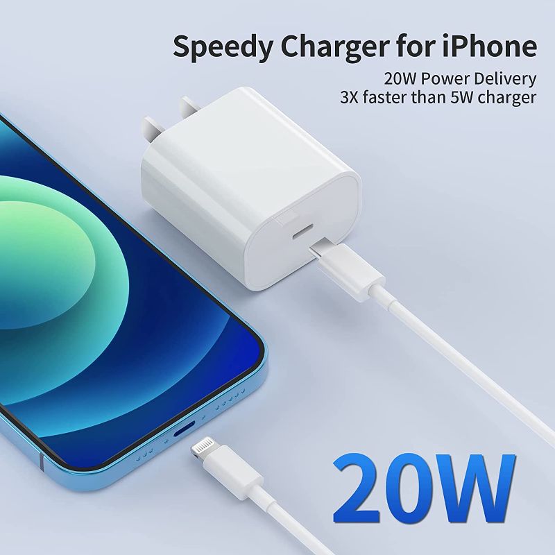 Photo 2 of iPhone 14 13 12 Fast Charger?Apple MFi Certified? 20W PD USB C Wall Charger 2-Pack 6FT Cable Fasting Charging Adapter Compatible with iPhone 14 Pro Max/13 Pro Max/12 Pro Max/11 Pro Max/XS Max/XS/XR/X.
